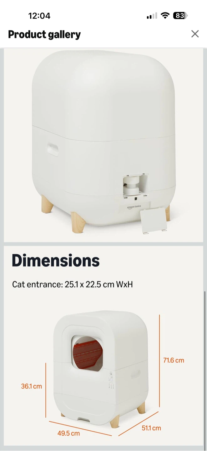 (H965) Amazon Basics Self-Cleaning Automatic Cat Litter Box - photo 3
