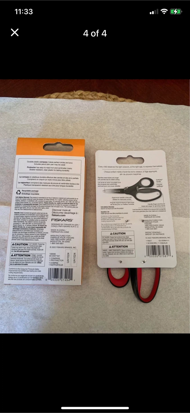 Fiskars School Supply Bundle: Compass, Protractor, and Scissors - photo 4