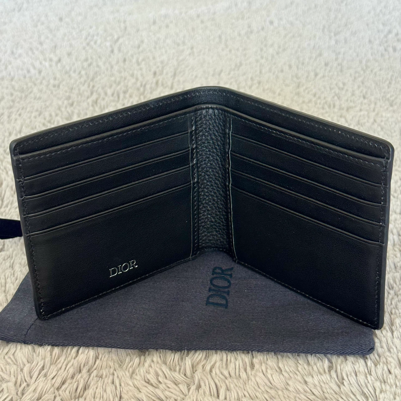 Dior Black Grained Leather Bifold Wallet - photo 4