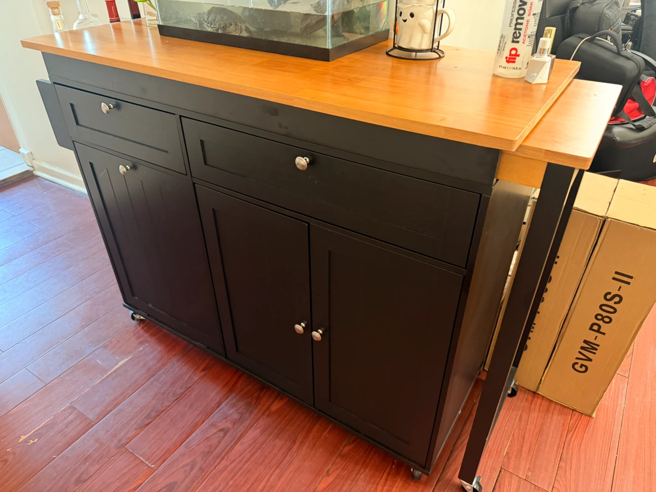 Kitchen Island with Drop Leaf