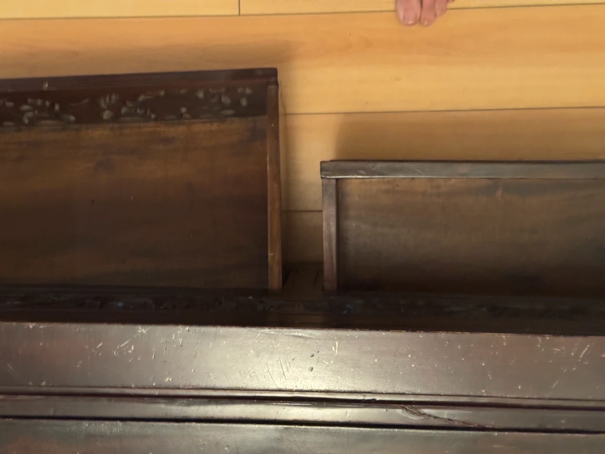 Carved Wooden Storage Bench - photo 3