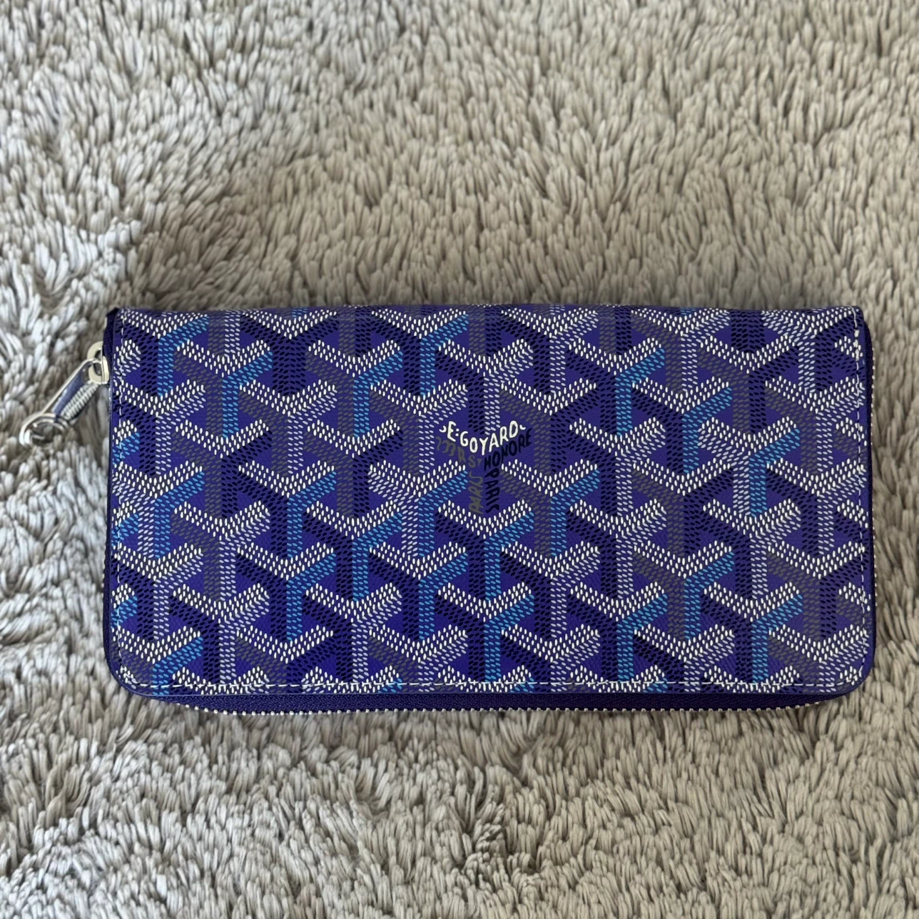 Goyard Blue Canvas Zippered Wallet - photo 2