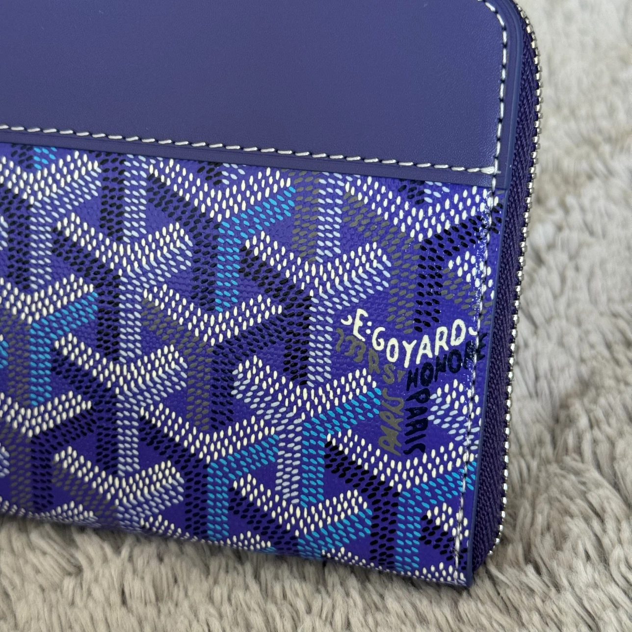 Goyard Blue Canvas Zippered Wallet - photo 3