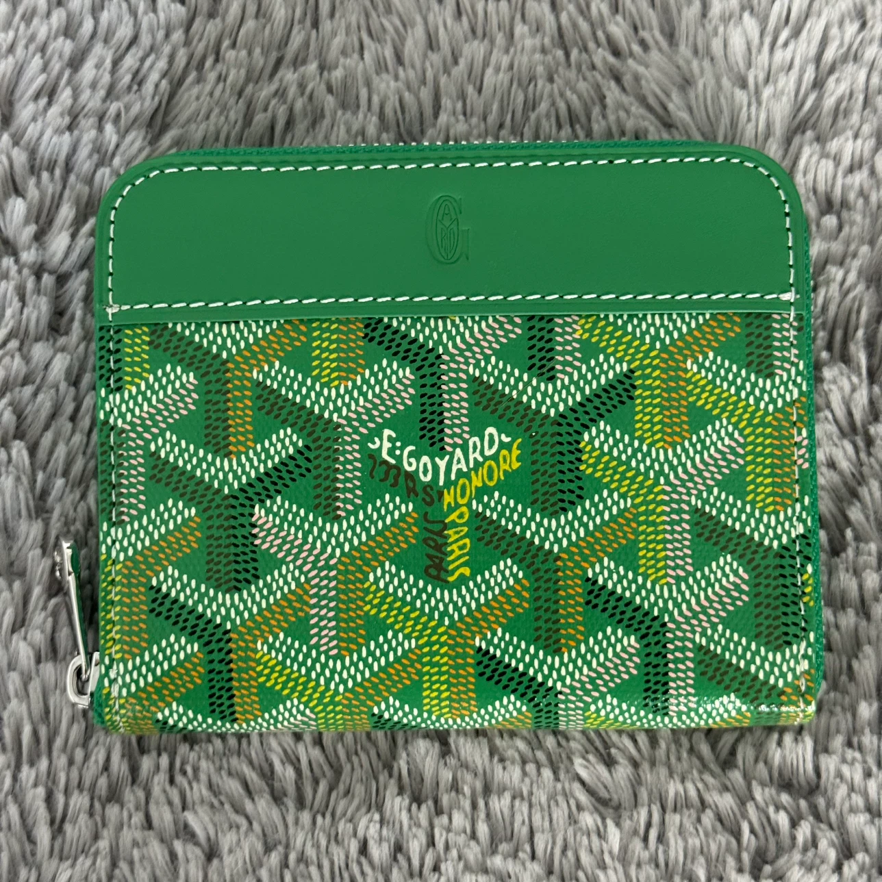 Goyard green zip-around wallet