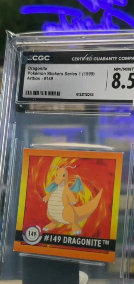 CGC Graded 8.5 1999 Artbox Dragonite Pokemon Sticker