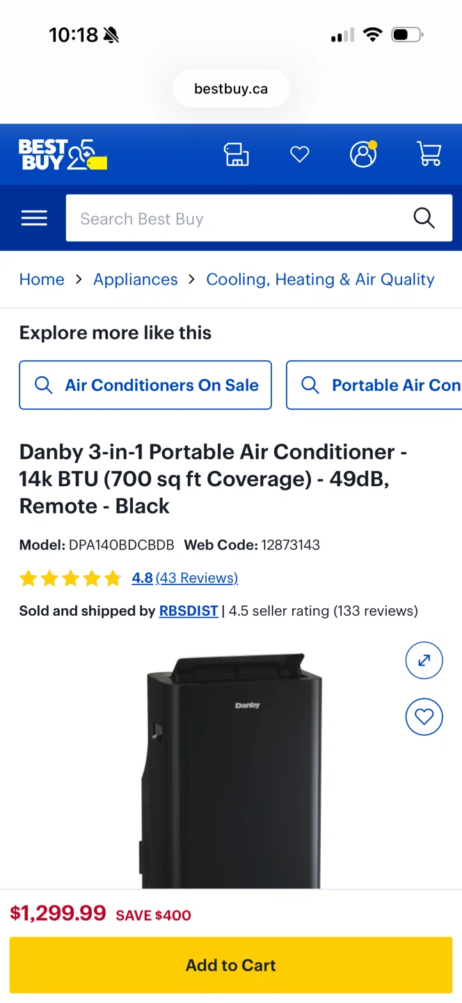 Danby Portable Air Conditioner 14,000 BTU - photo 3