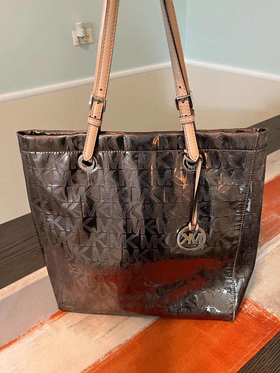 Michael Kors Metallic Logo Tote Bag