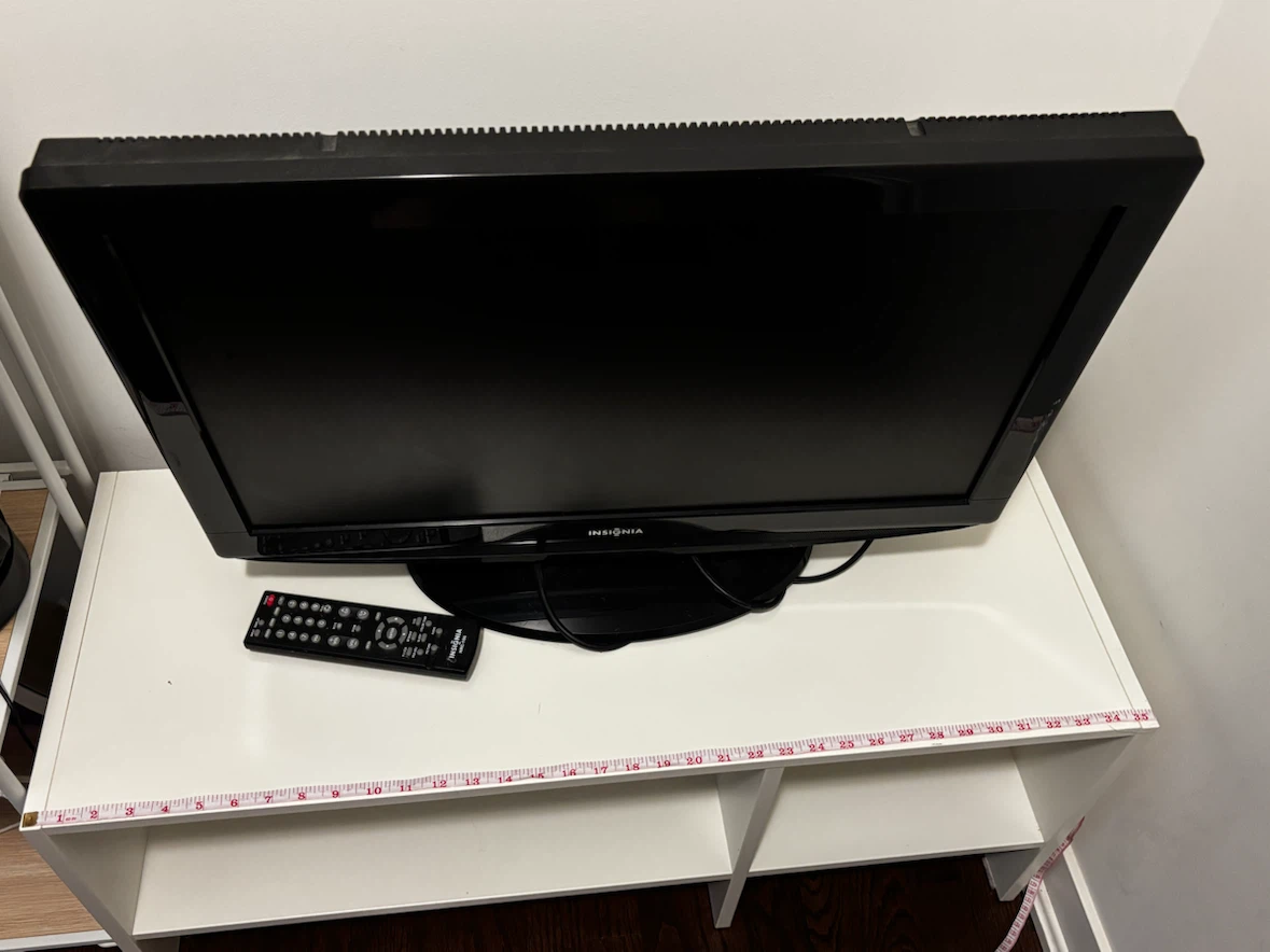 Insignia Television with Remote & White TV Stand - photo 2