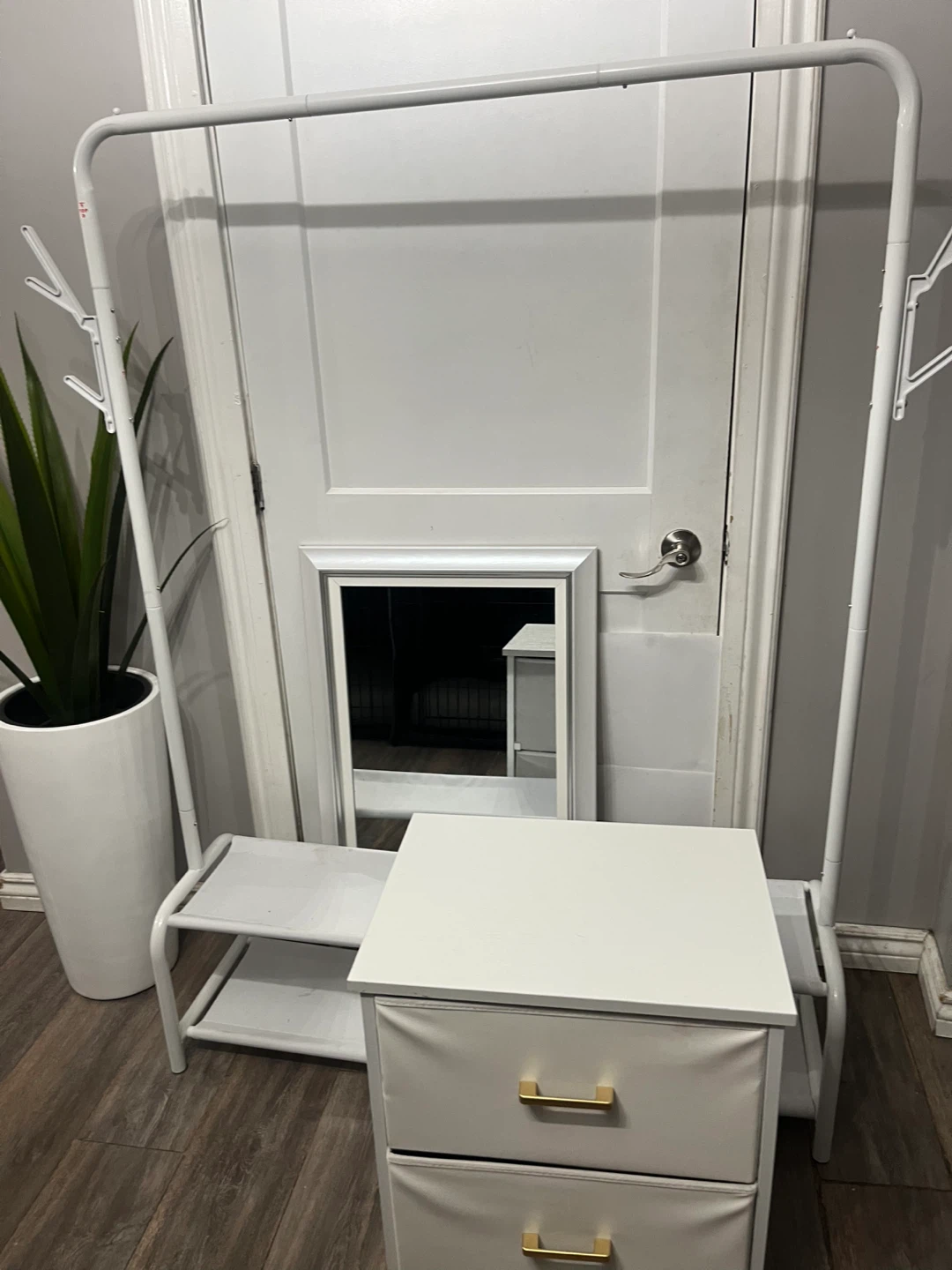 Night stand,clothes rack, mirror $20 each