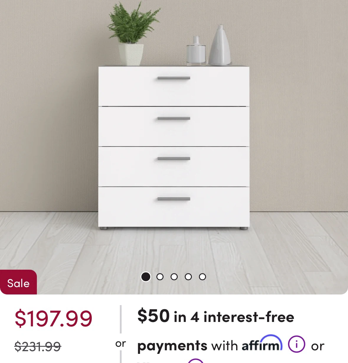 Wayfair White 4-Drawer Dresser - photo 2