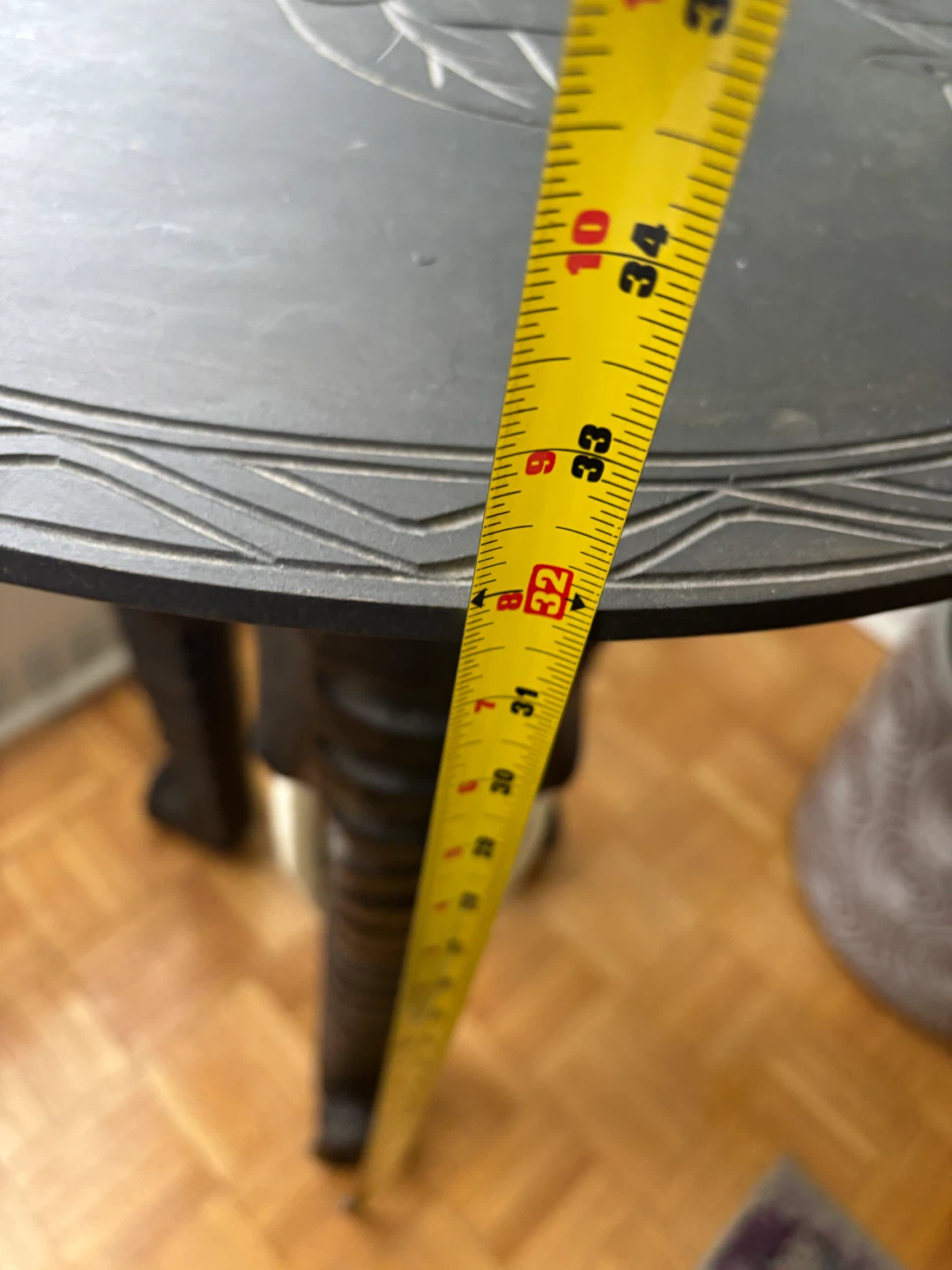 Carved Wooden Elephant Side Table - photo 4