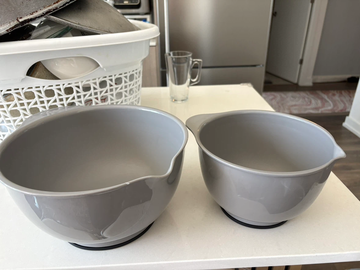 Set of 2 Grey Mixing Bowls