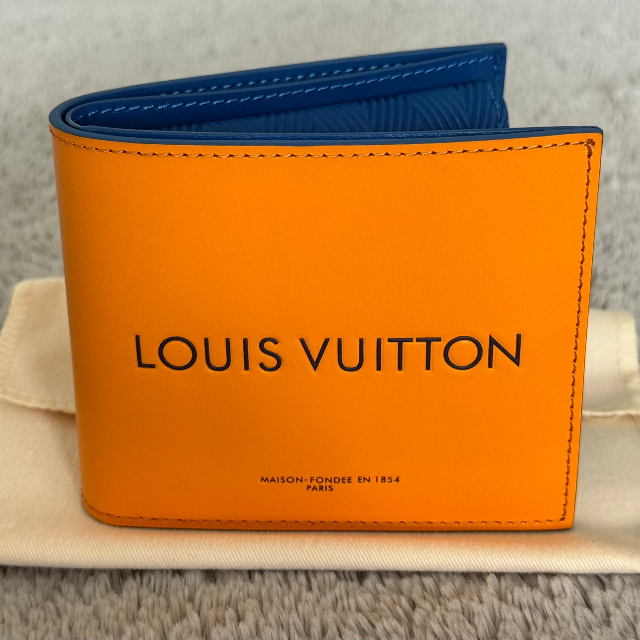 Louis Vuitton Orange and Blue Bi-fold Wallet