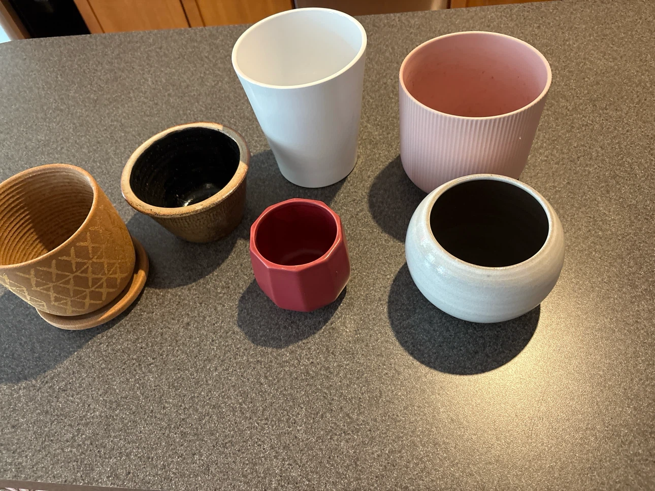 Set of 5 Assorted Ceramic Plant Pots