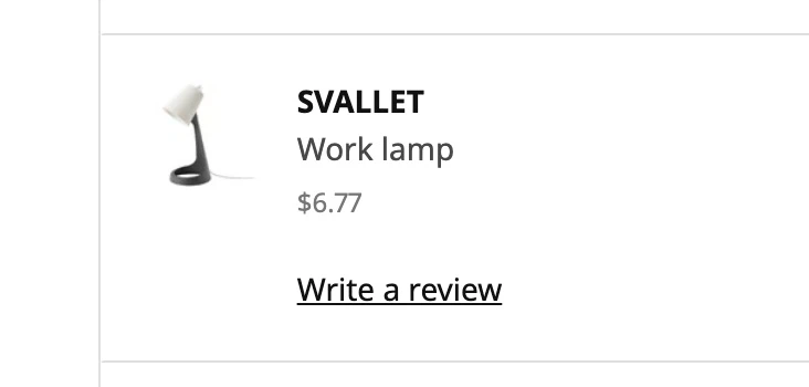 Two IKEA SVALLET work lamps