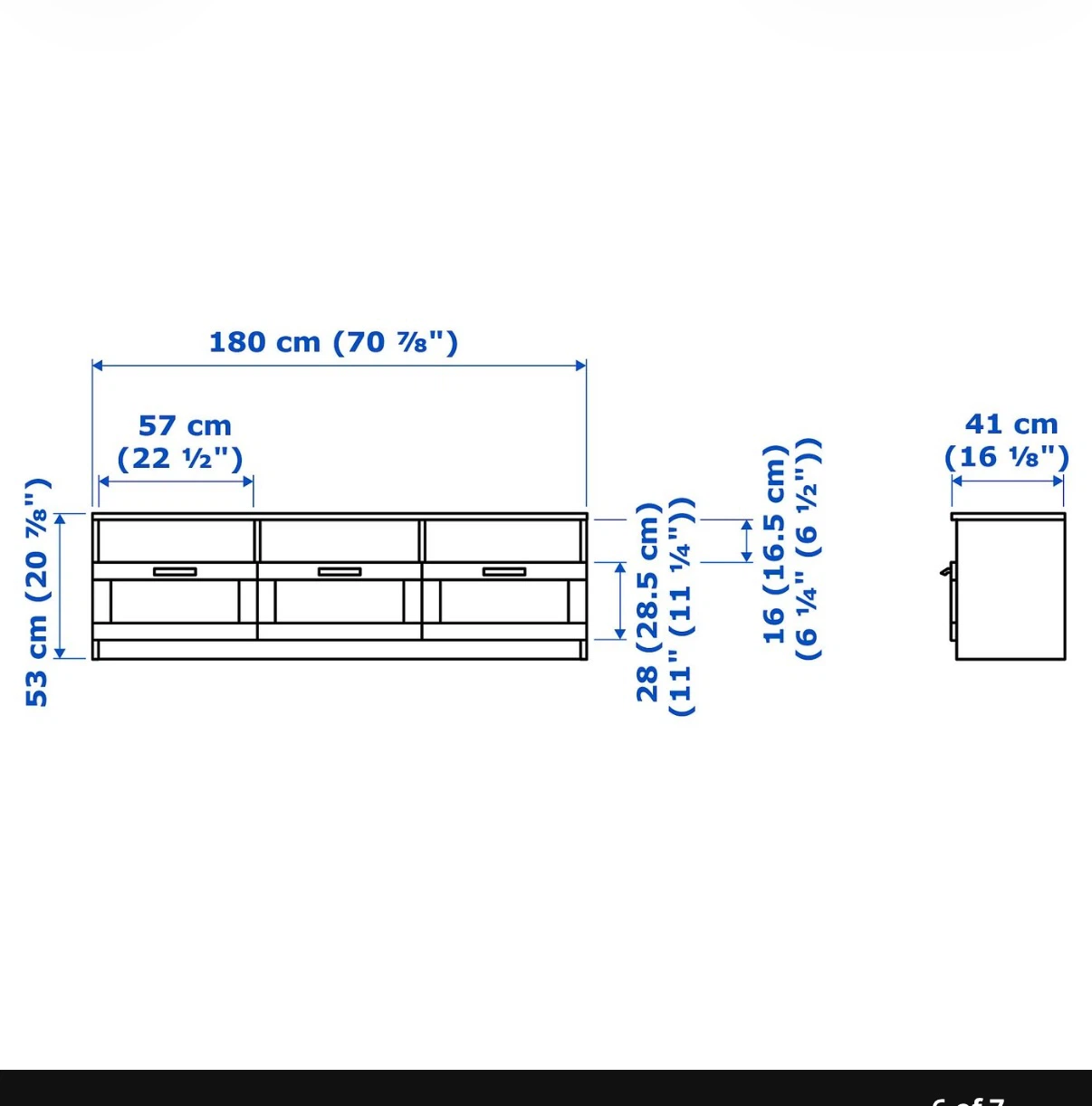 IKEA TV Stand with 3 Drawers - photo 3