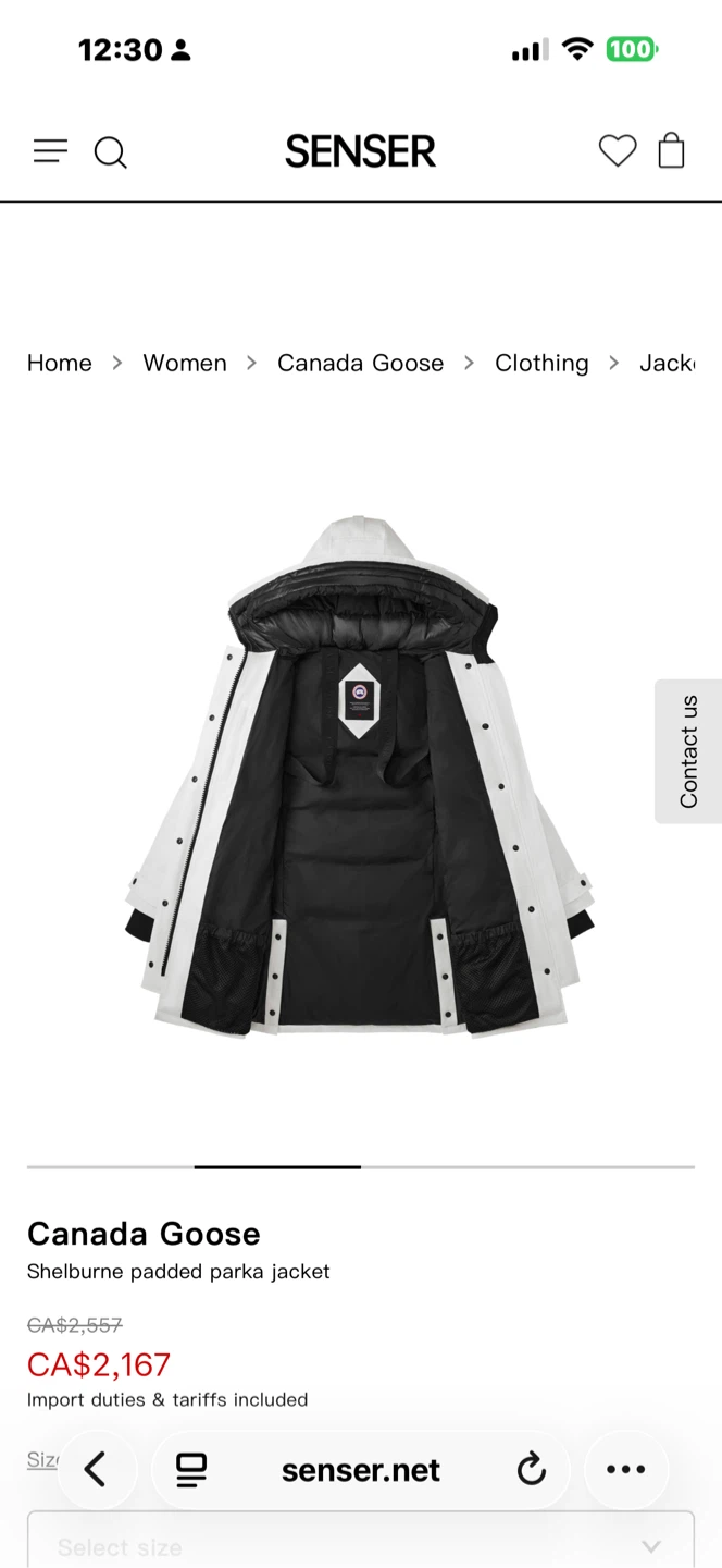 Canada Goose Shelburne Parka - White