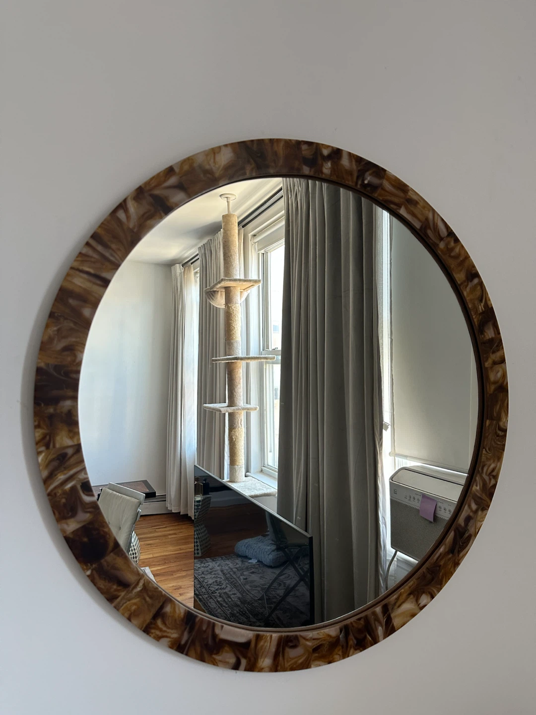 Large Round Tortoiseshell-Style Mirror (Set of 2) - photo 3