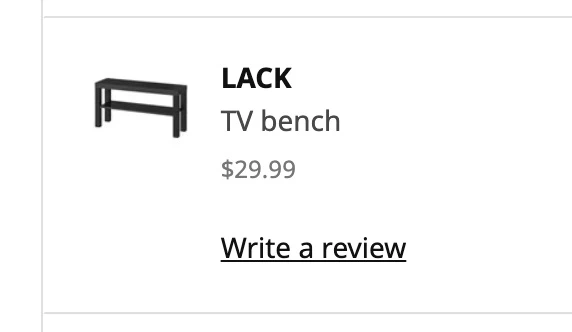IKEA LACK TV Bench - Black