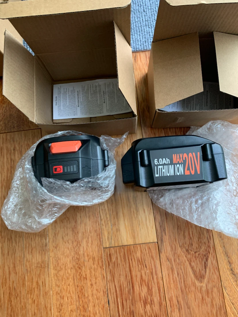 2 Pack NEPOWILL 20V 6.0Ah Replacement Batteries for Worx