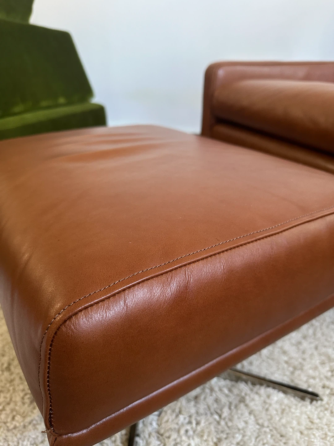 West Elm Austin Leather Swivel Chair & Ottoman Set - photo 5