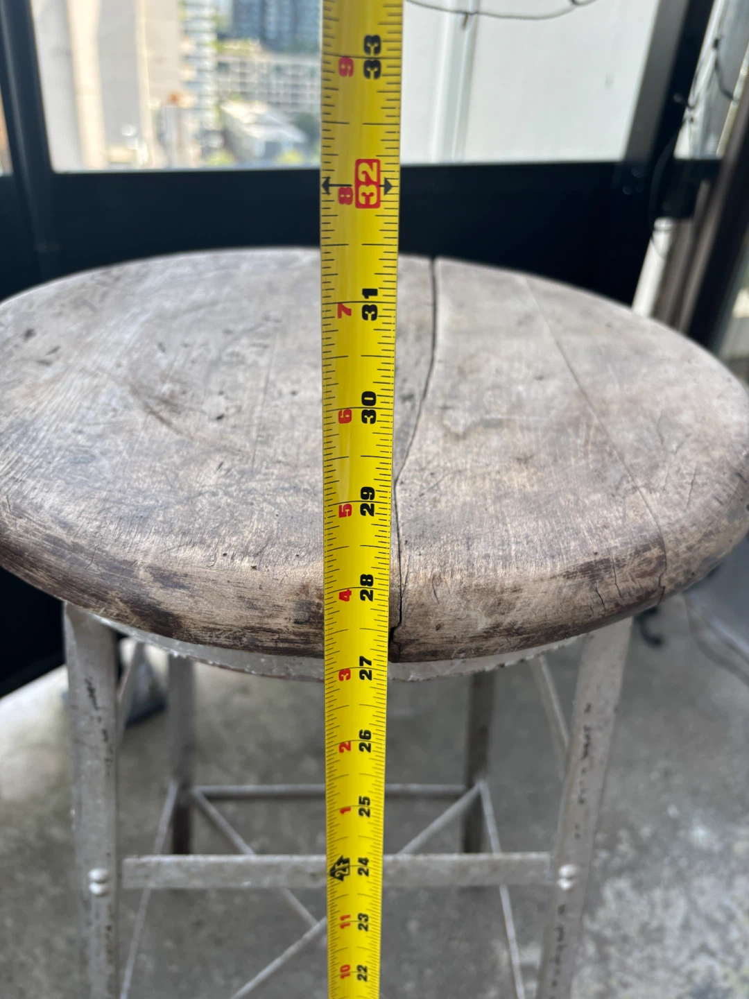 Industrial Vintage Wood and Metal Bar Stool - photo 2