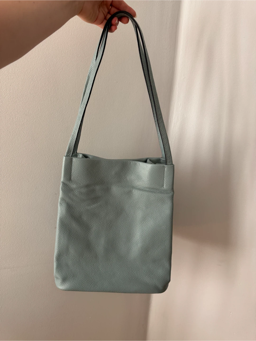 Sage Green Leather Shoulder Bag - photo 2
