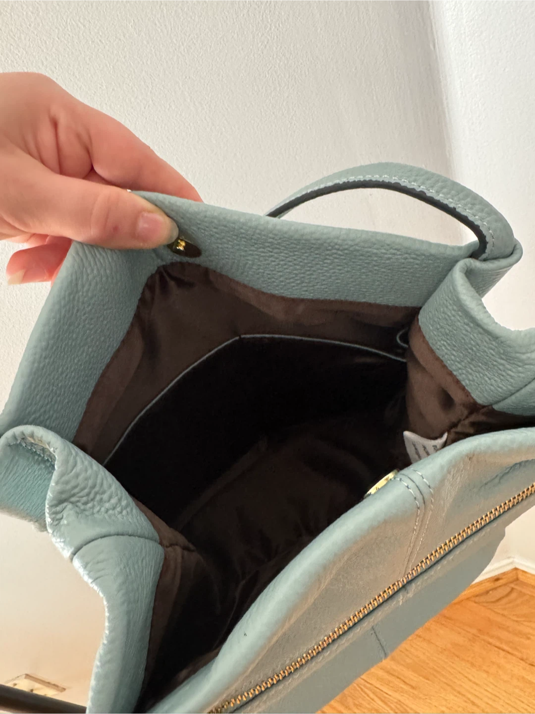 Sage Green Leather Shoulder Bag - photo 4