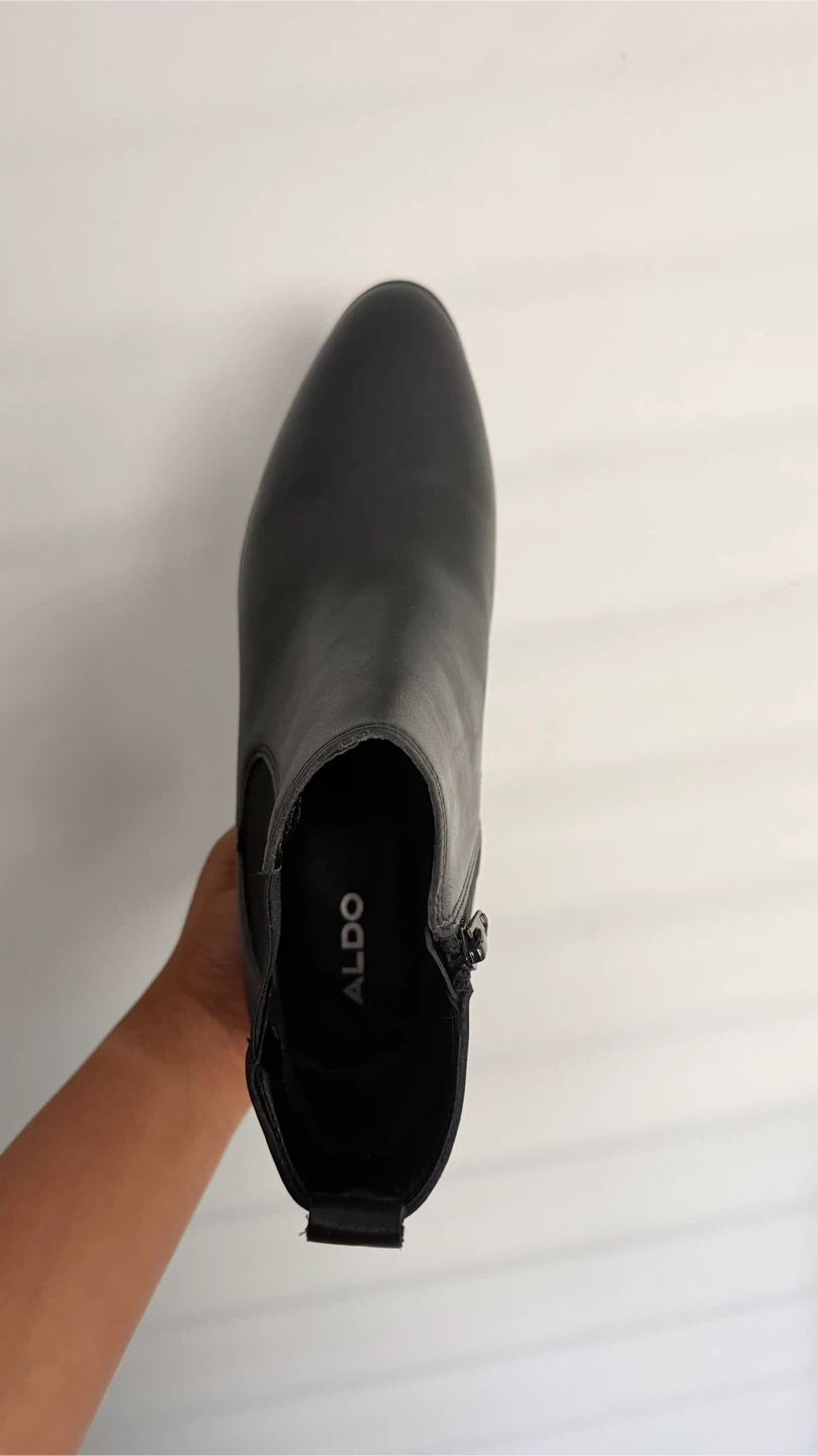 Brand New ALDO Black Leather Ankle Boots (Size 10 Womens) - photo 4