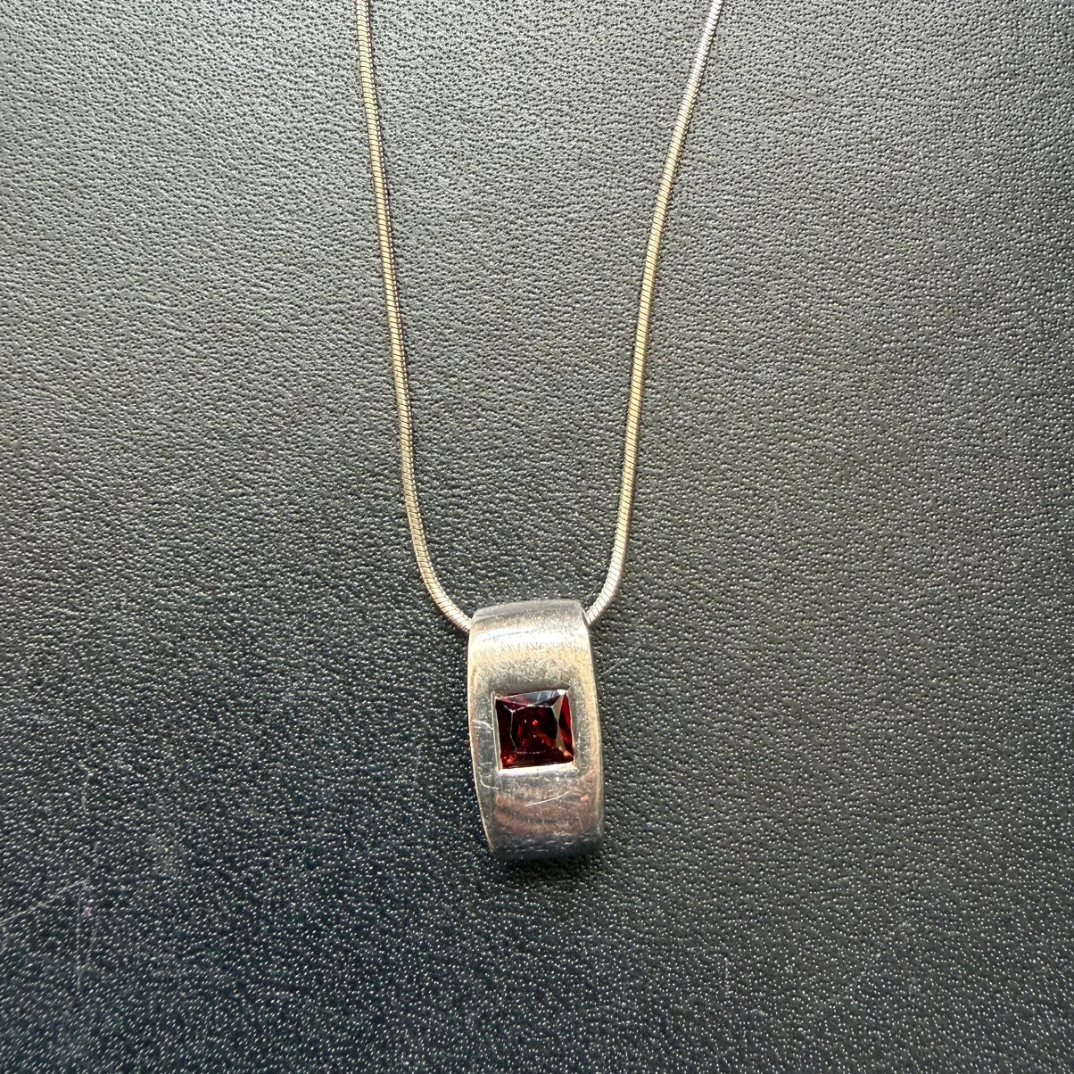 Red Gemstone Pendant Necklace