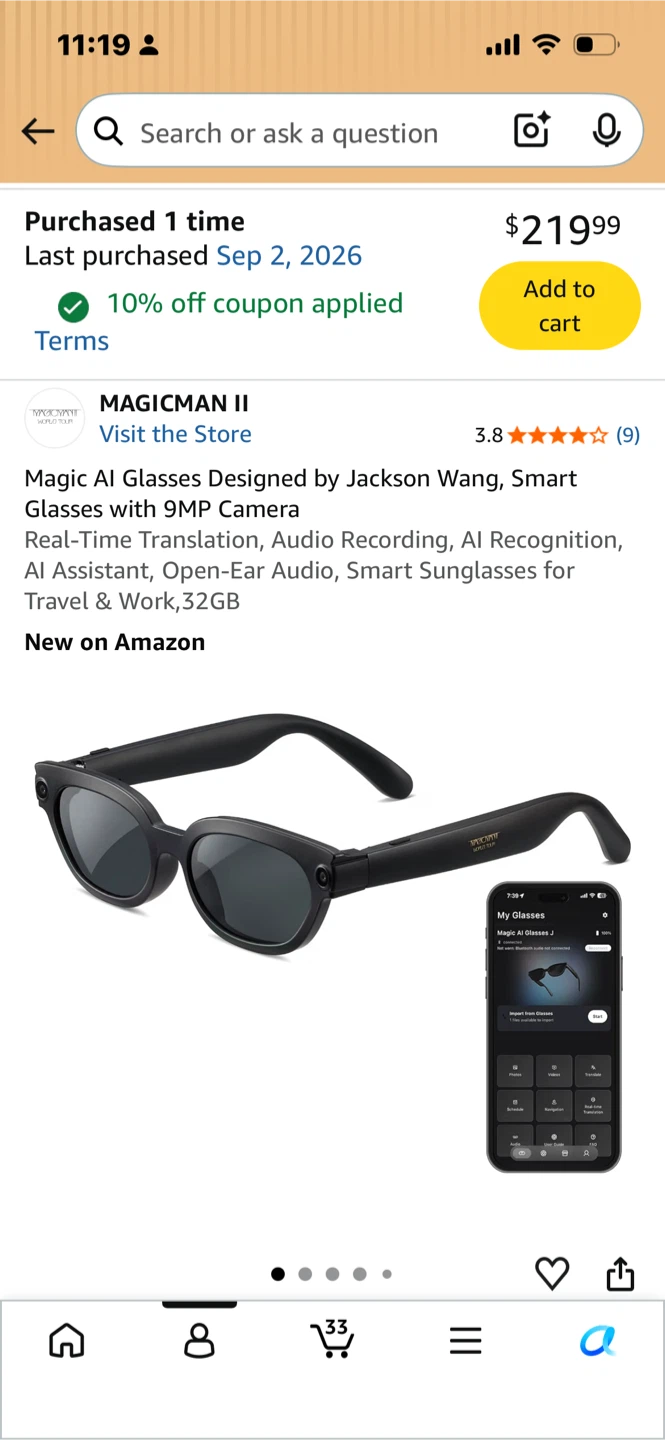 MAGICMAN II Smart AI Glasses by Jackson Wang