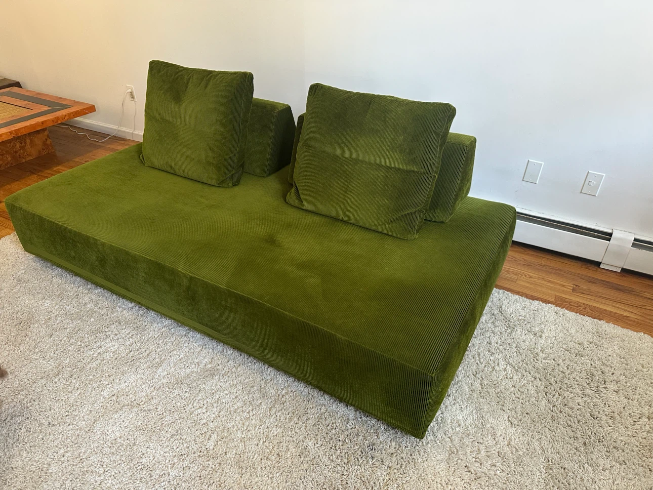 Green Corduroy Floor Sofa/ Daybed - photo 2