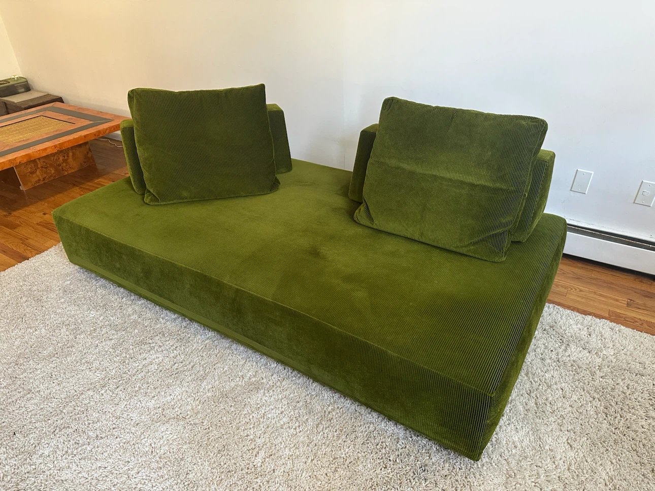 Green Corduroy Floor Sofa/ Daybed - photo 3