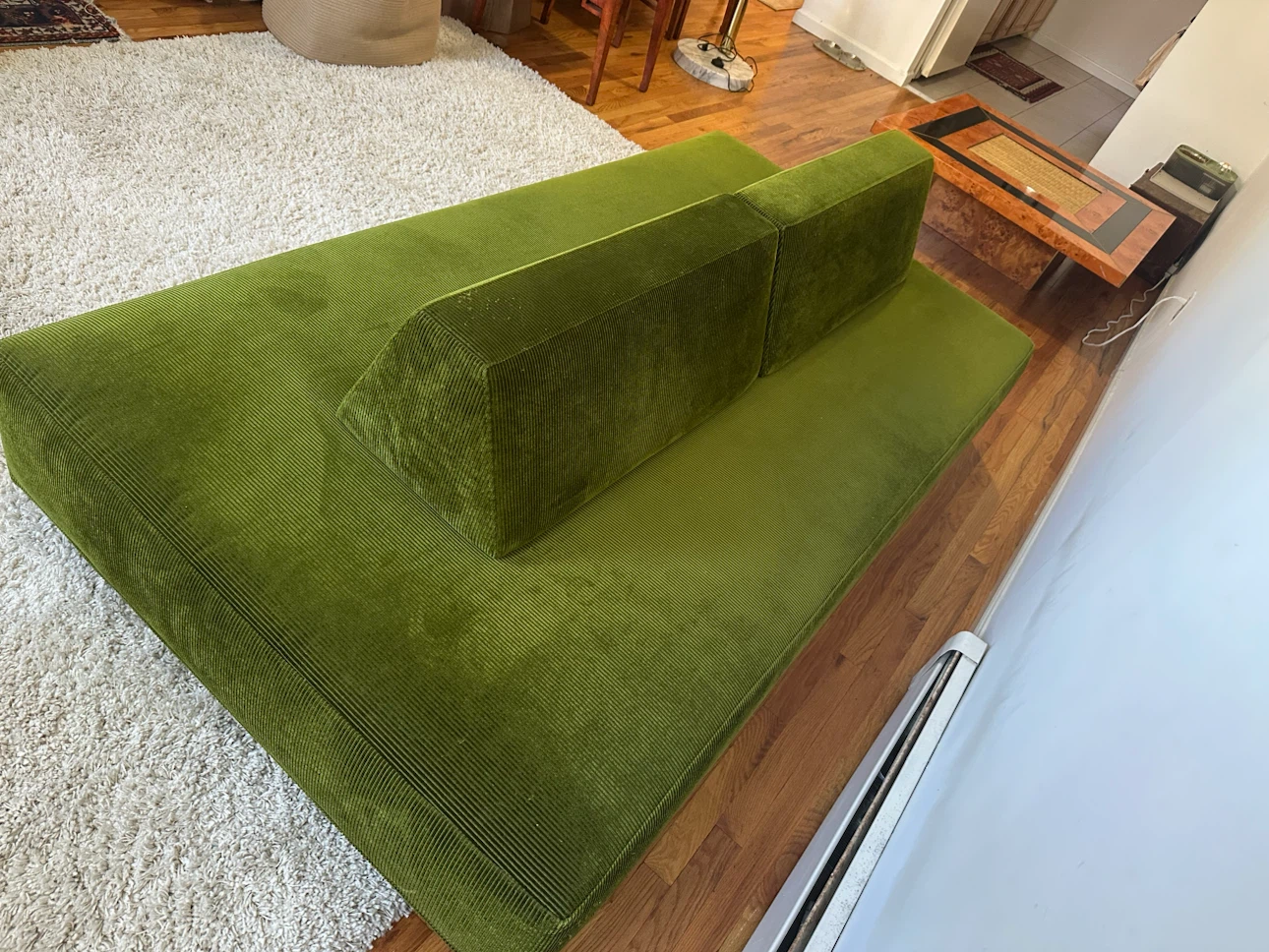 Green Corduroy Floor Sofa/ Daybed - photo 4