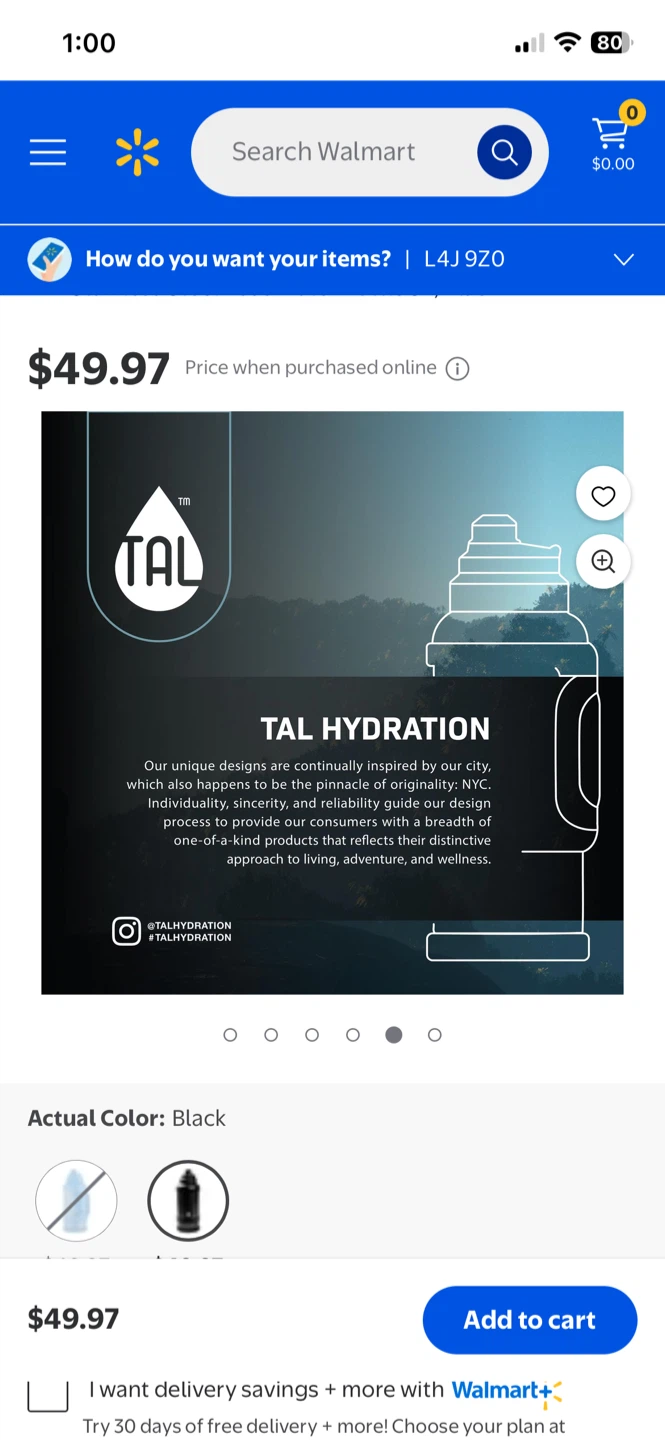 TAL Zeus Stainless Steel Water Bottle - 3L Black - photo 4