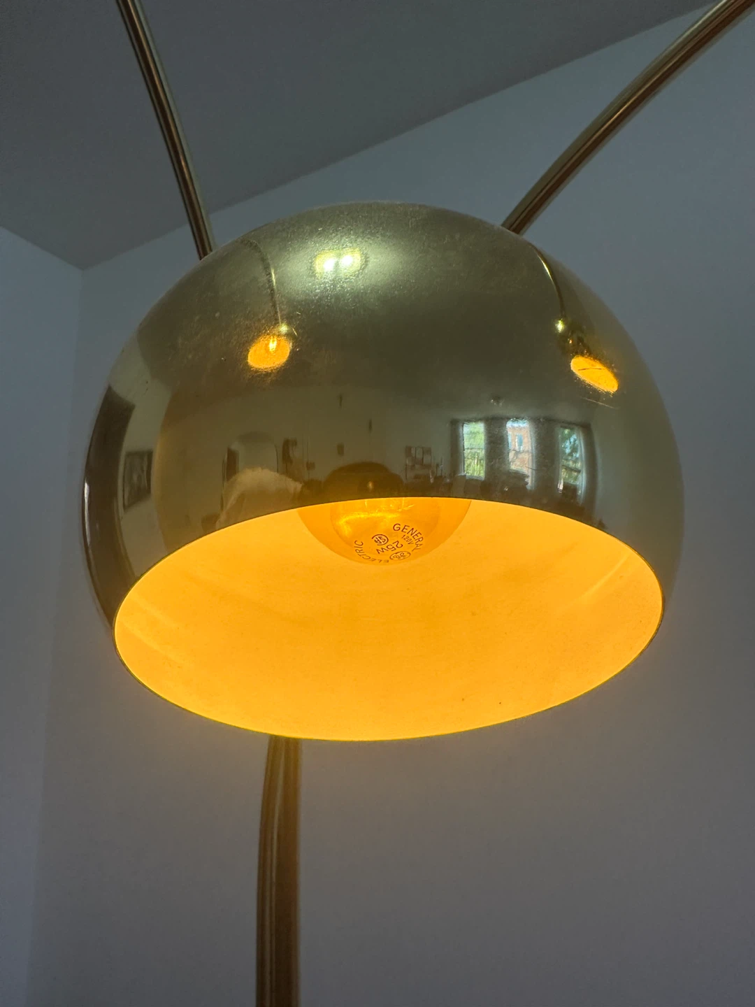 Three-Arm Brass Arc Floor Lamp - photo 3
