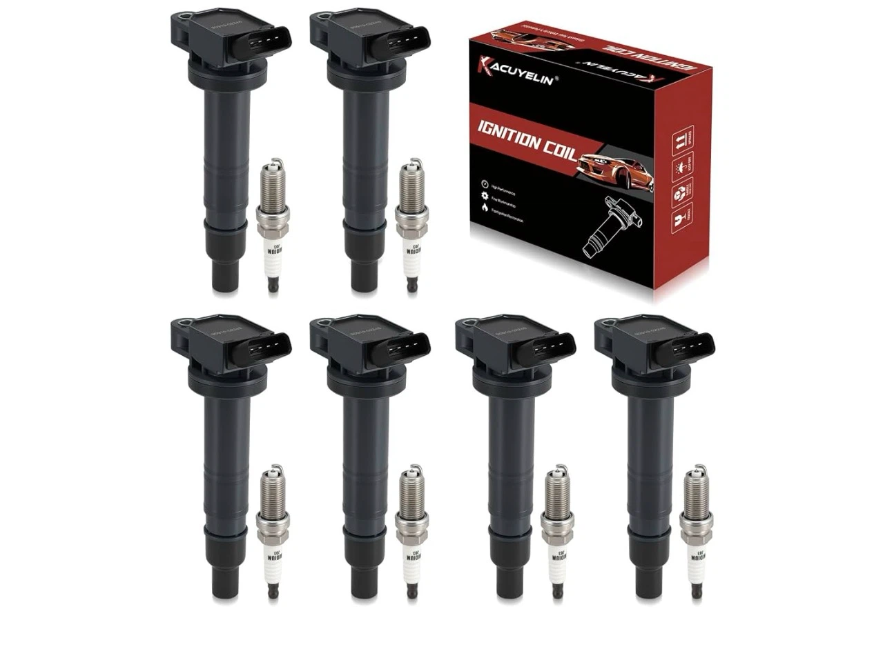 Toyota Ignition Coil Pack and Iridium Spark Plug Set of 6