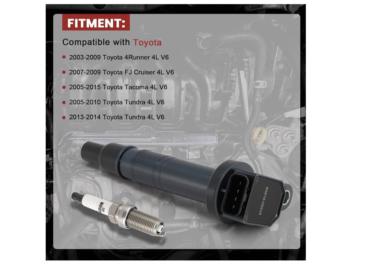Toyota Ignition Coil Pack and Iridium Spark Plug Set of 6 - photo 2