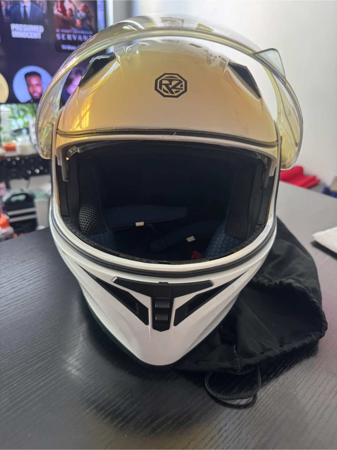 RZ-76 White Motorcycle Helmet - photo 2