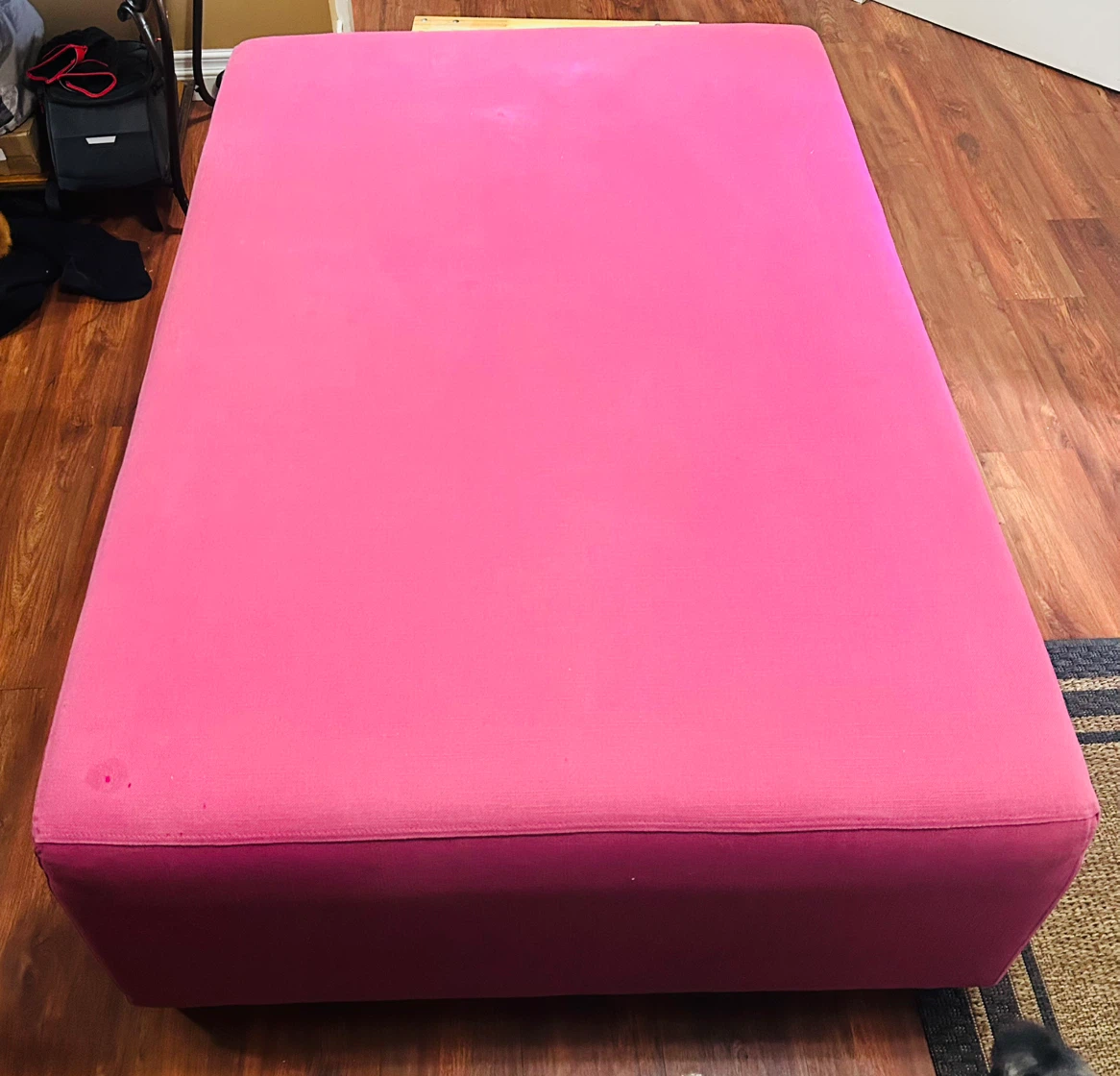 Large Pink Ottoman