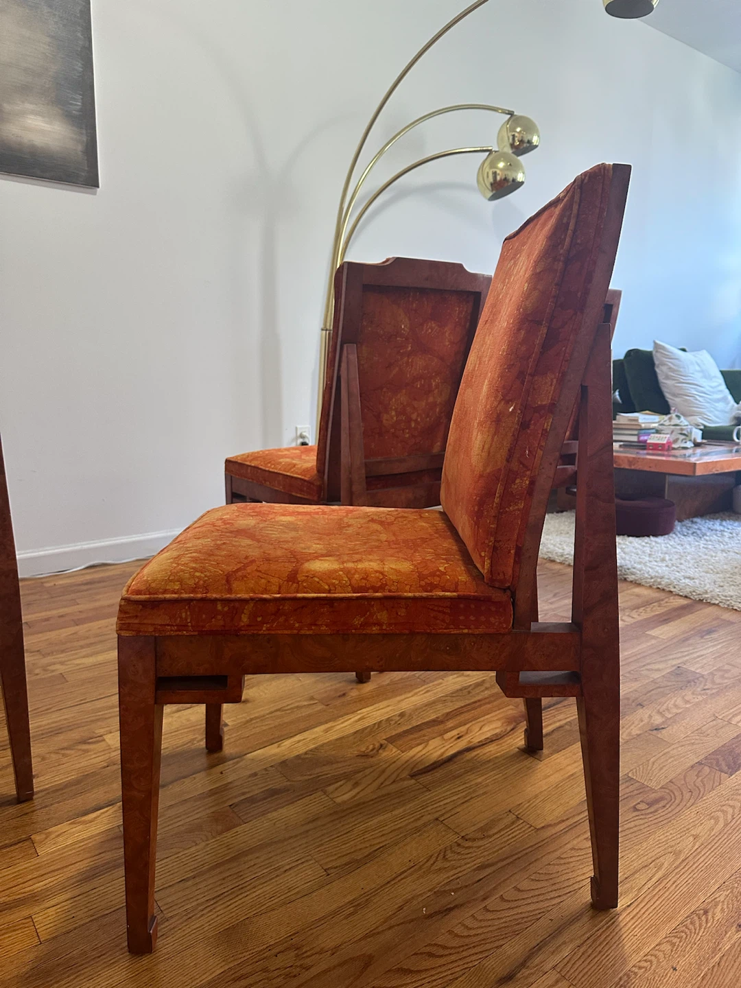 Vintage set of four high-back dining chairs - photo 3
