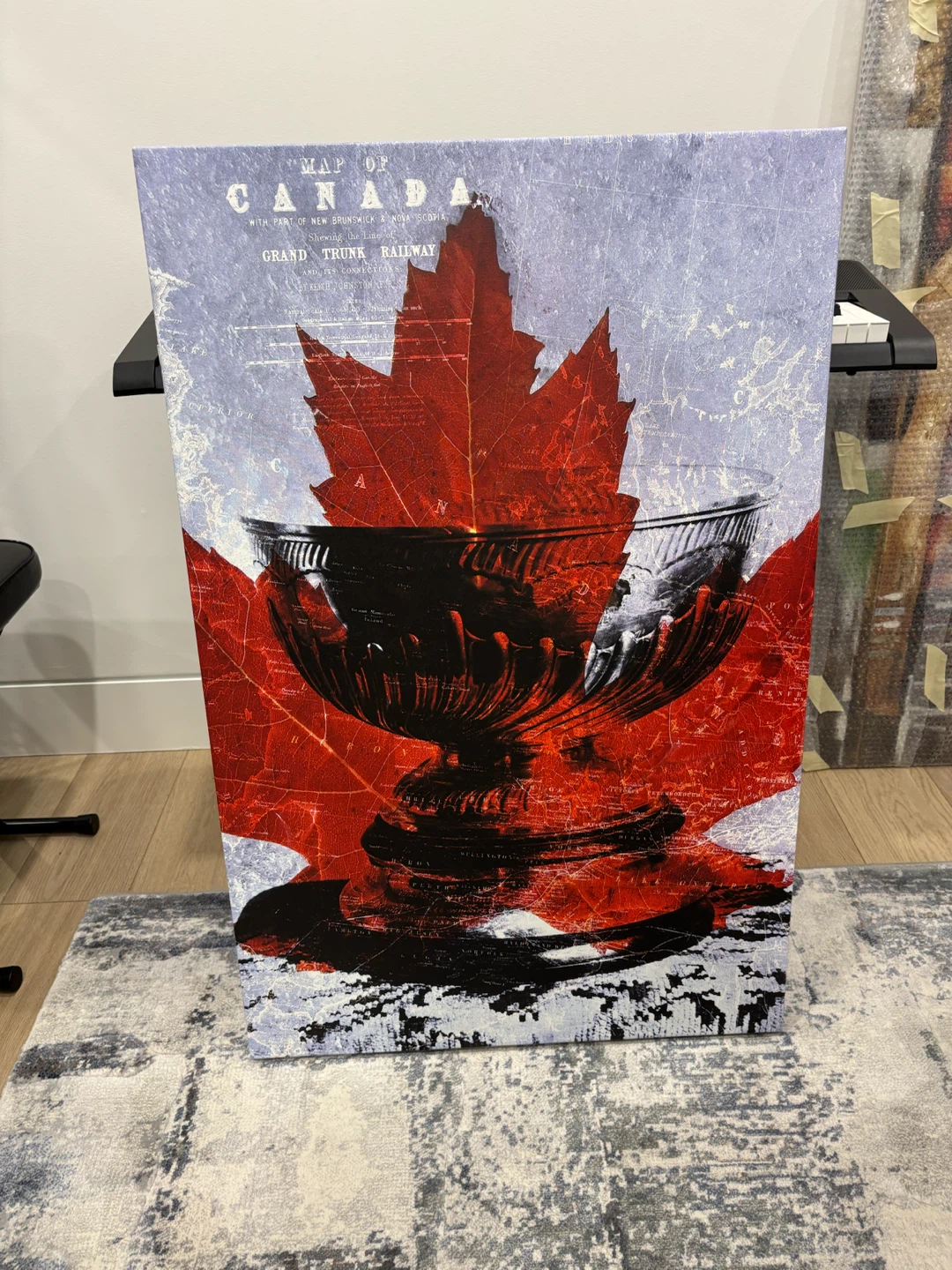 Map of Canada and Trophy Art Print