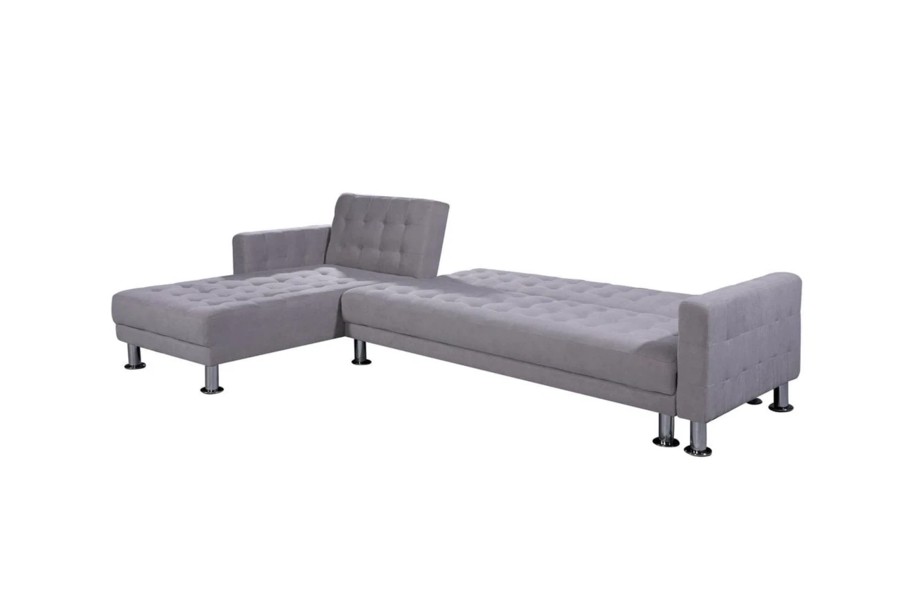 Grey Tufted Sectional Sofa cum Bed - photo 4