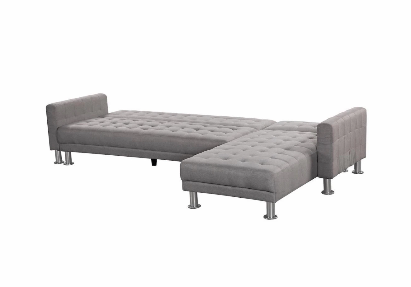 Grey Tufted Sectional Sofa cum Bed - photo 5