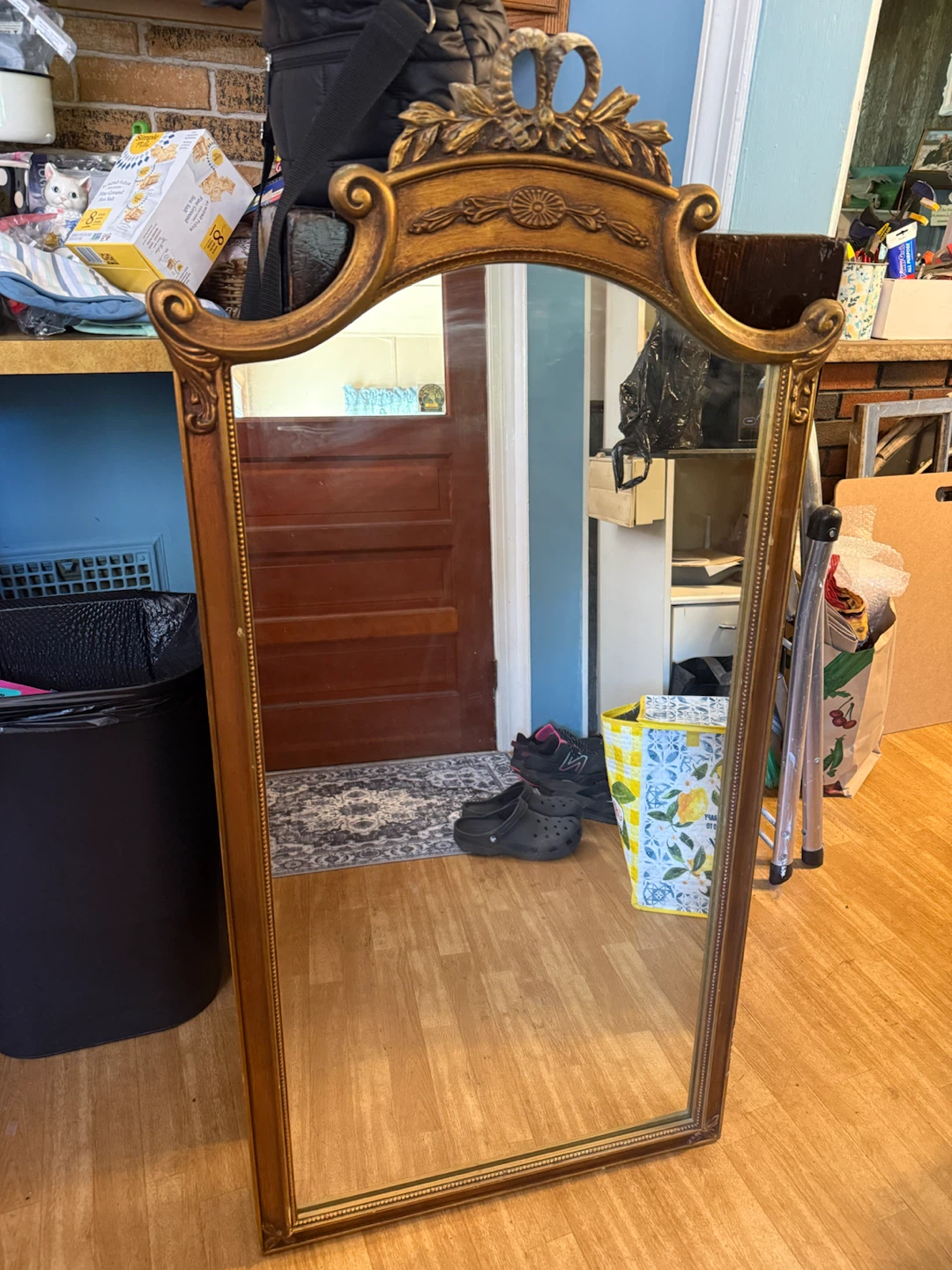 Vintage mid century gold mirror
