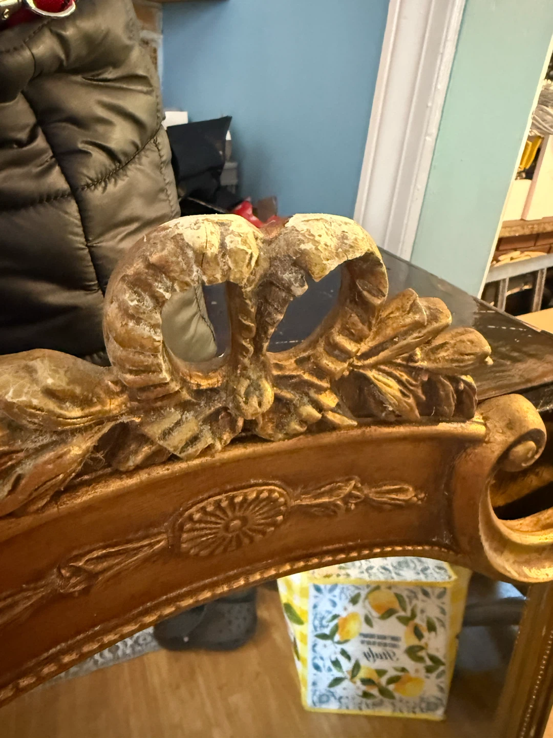 Vintage mid century gold mirror - photo 2