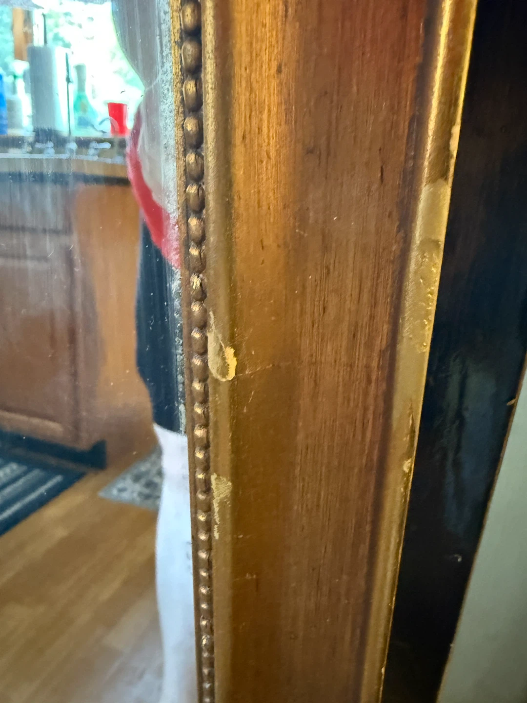 Vintage mid century gold mirror - photo 4