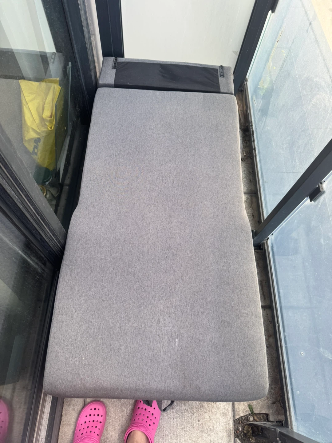 Grey storage ottoman bench
