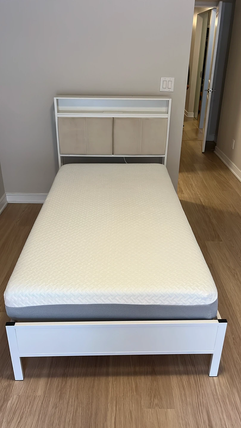 White Twin Bed And Matress