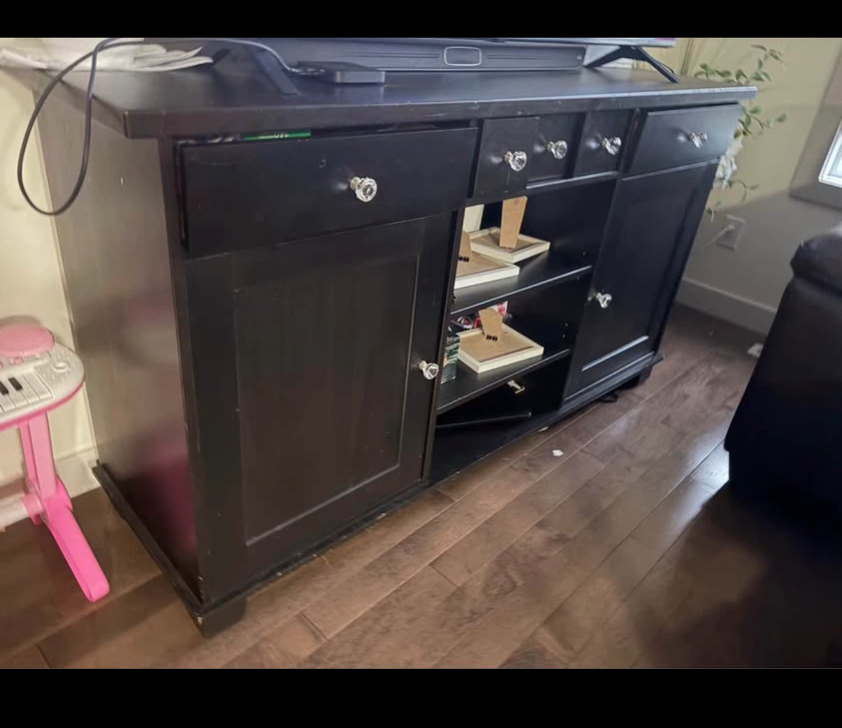 Black Media Console with Storage - photo 2